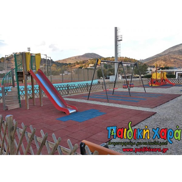 Εκσυγχρονισμός παιδικής χαράς με ελαστικό δάπεδο EPDM και όργανα (πρότυπο ΕΝ1176:2017 , ΕΝ1177:2018) στα Δωδεκάνησα
